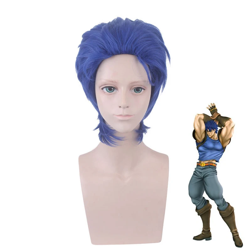 Парик для косплея Джоджо из невероятных приключений Джонатана синий