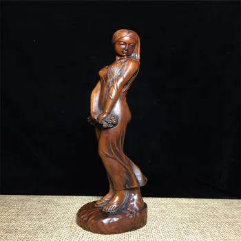 

China old Beijing old goods Exquisite Boxwood carved Beauty female beauty naked girl