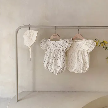 

Newborn Baby Girls Birthday Clothes Baby Romper Floral Korea Summer Baby Girl Jumpsuit Princess Ruffle Toddler Playsuit Overalls