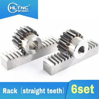 

6 set 2M 2.0 Mod 20*20 1000mm mod Gear and 2M20Tinner hole 16mm keyway5 rack Precision rack (straight teeth) Toothed rack cnc