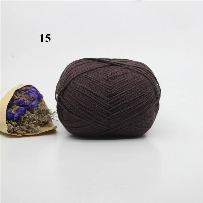 1pc 15 1 шт. пряжа хлопок Хлопок Вязание Пряжа для Вязания Пряжи для Вязания Мягкие Плавные Естественные Анти-Пиллинг 20 Цветов - Цвет: 1pc 15