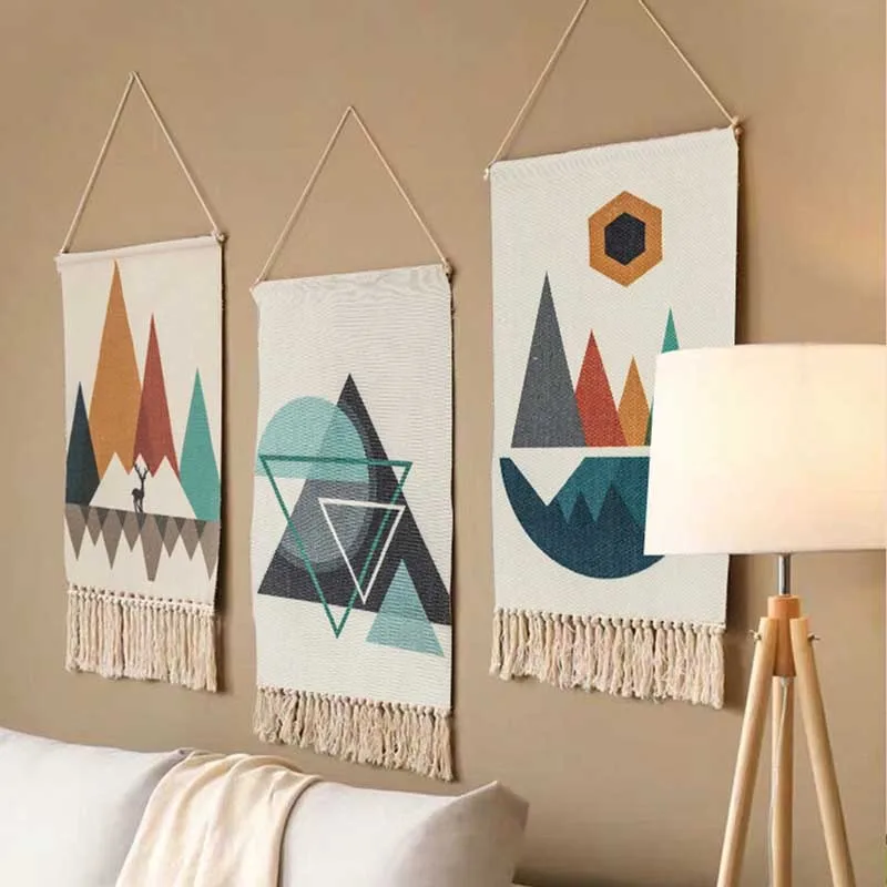Tassel Bohemian Woven Macrame Tapestry Wall Art Hanging Ornament Home Decor Gift