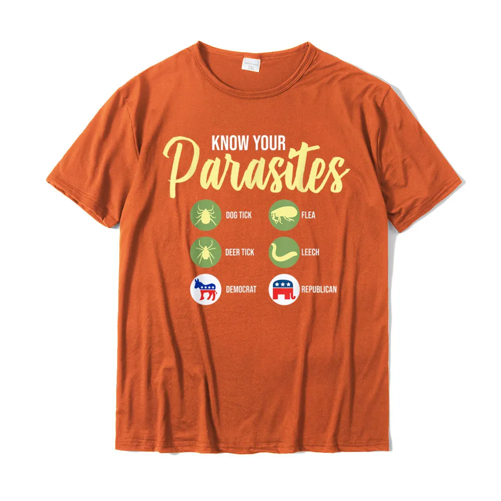 O-Neck Camisa Cotton Fabric Student T-Shirt Design Short Sleeve Tops & Tees New Arrival Design T-shirts Top Quality Libertarian Shirt - Know Your Parasites T-Shirt T-Shirt__19639 orange