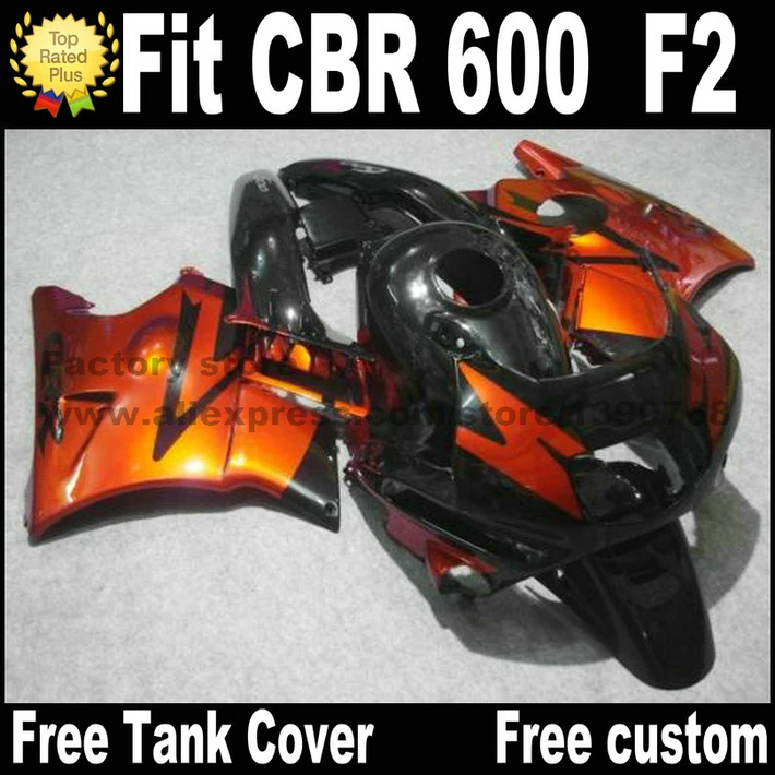 Пластик Подходит для HONDA CBR 600 F2 обтекатель комплект 1991 1992 1993 1994 черный коричневый Обтекатели CBR600 91 92 93 94 PR25