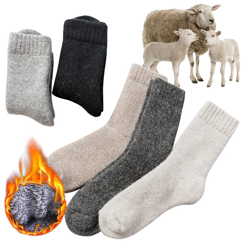 Супер толстые,, зимние, для женщин, мужчин, против холода, теплые, популярные, высокое качество, 1 пара, одноцветные носки, носки из мериносовой шерсти