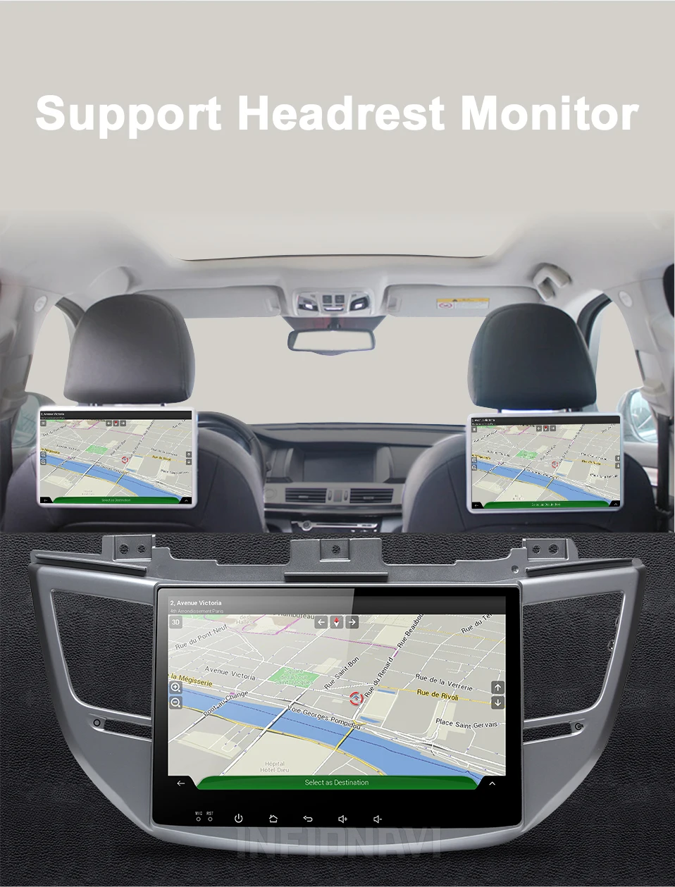 4G ram 32G android 9,0 автомобильный dvd для hyundai Tucson/ix35 gps навигация Радио Видео Стерео мультимедийный плеер ips экран