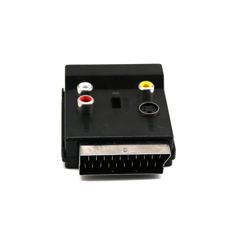 Напрямую от производителя продажи 21PIN SCART штекер до 3RCA гнездовой разъем S-VIDEO разъем с переключателем in/out