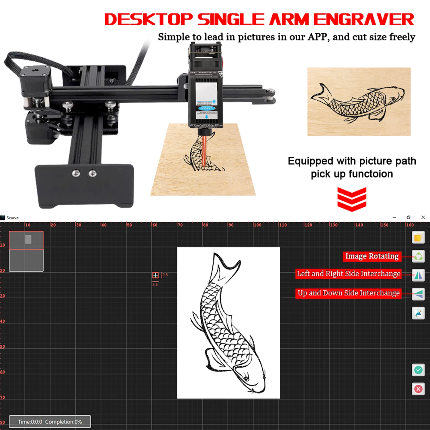

Hot New Mini Carver Laser Head 5.5W/10W/20W Desktop Single Arm Engraver Accessory for Portable DIY Engraving Carving Machine