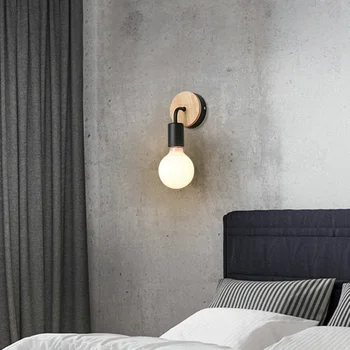

2pcs Wall Lamp Durable Modern Decorative Novel Wooden Creative Wall Light Wall Lamp for Room Corridor Home