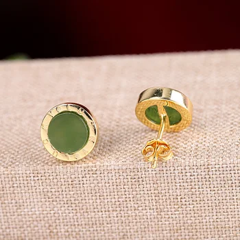 

silver product cross-border straight for S925 pure silver jewelry fashion new women's hotan jade earrings a undertakes