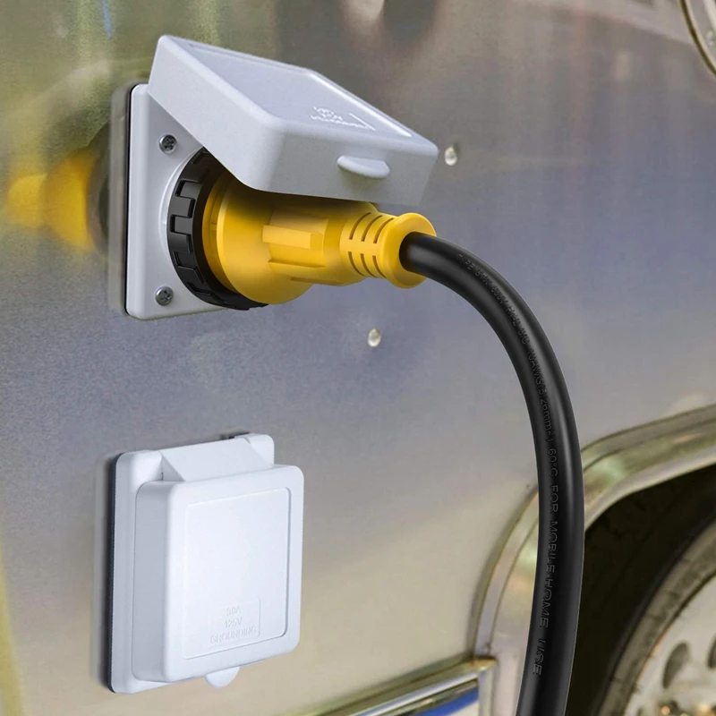 Сверхмощный Rv разъем шнура питания адаптер, 15Amp мужчин и 30Amp женщин с поворотным замком, светодиодный индикатор