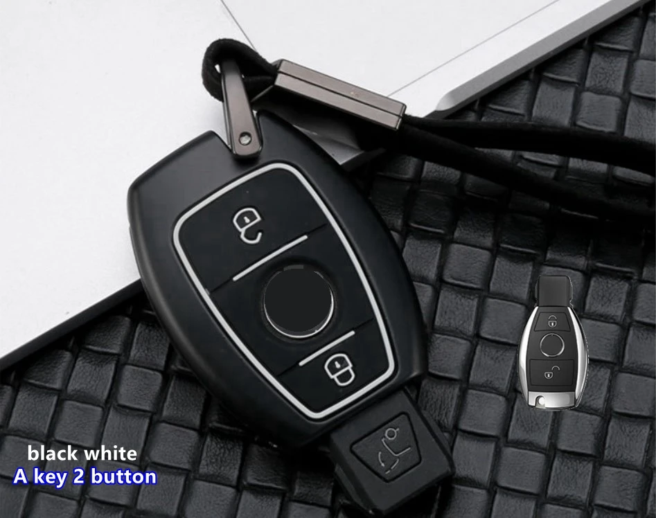 A key Автомобильный карбоновый чехол для ключей для Mercedes Benz CLS CLA GL R SLK AMG A B C S Class Для AMG Автомобильный ключ - Название цвета: A key