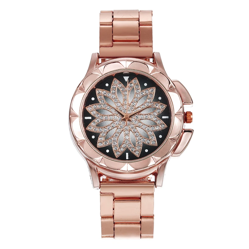 Модные женские часы брендовые роскошные новые розовые наручные из нержавеющей