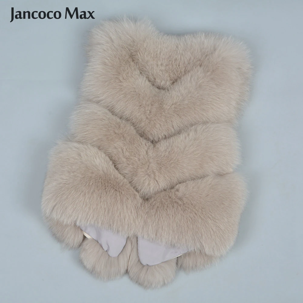 Jancoco Max Новинка Весна натуральный Лисий мех жилет жилеты из лисьего меха женская мода стиль высокое качество жилет S7258