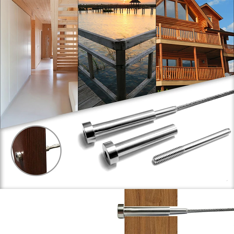 

Receiver Stud Swage 1/8 3/16 Cable Railing End Fitting Wire Threaded Stud Terminal Rope Fittings Use With Inner Hexagon Screw