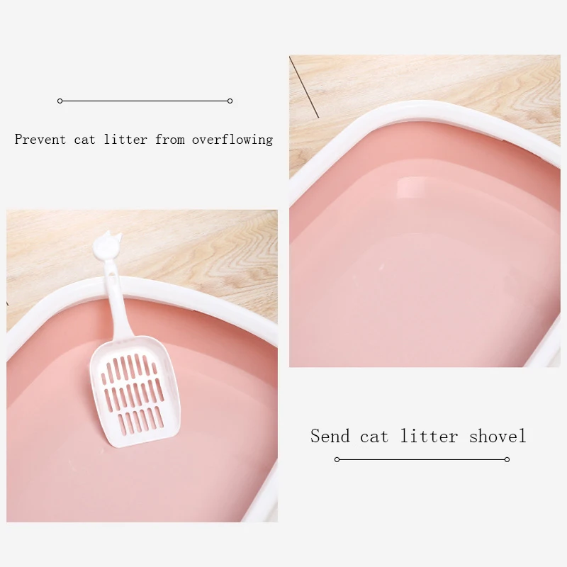 Pet Cat Toilet Semi-enclosed Plastic Cat Toilet Training Self Cleaning Cat Litter Box Anti-splash Toilet Training Cat Kit