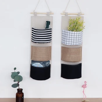 

Wall Hanging Organizer Storage Bag Toys Decor Pocket Pouch Cloth Sundries Container Save Space Green Home Storage Supplies HF