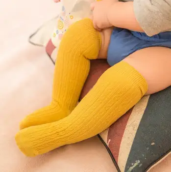 

2019 Hot autumn warm stockings for Toddler baby boy girls cotton knee high stockings Solid Candy Color Rib Leggings Warmer 0-3Y