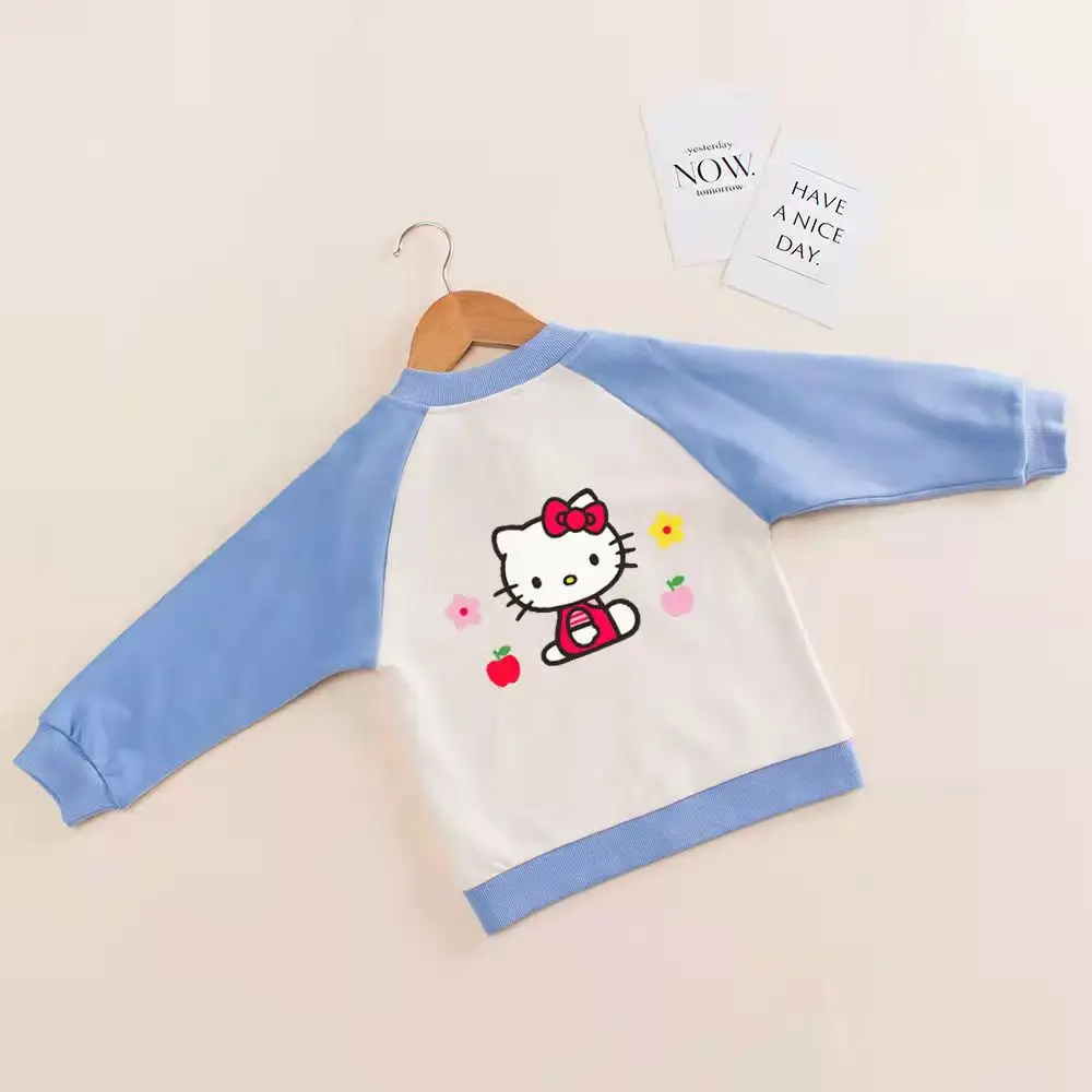 thumbnail image 1 of Hello Kitty primavera y otoño niña fina Linda chaqueta de cuello redondo niños dibujos animados moda algodón béisbol abrigo ropa para niños, 1 of 5