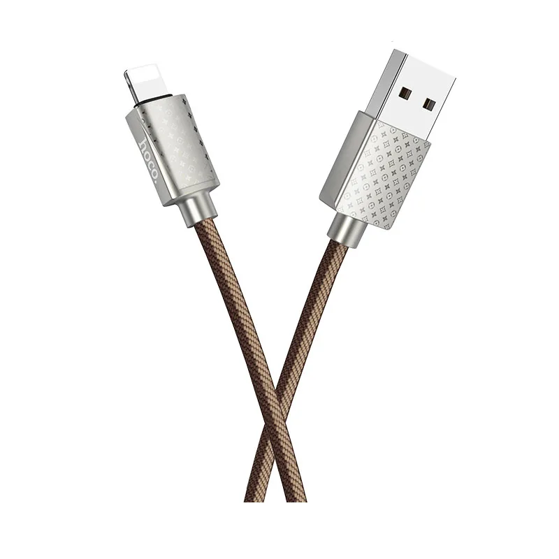 LV brown for iPhone HOCO U61 22 шт./лот 1,2 м Прочный USB кабель для iPhone кабель Micro кабель для samsung USB кабель провод зарядного устройства - Цвет: LV brown for iPhone
