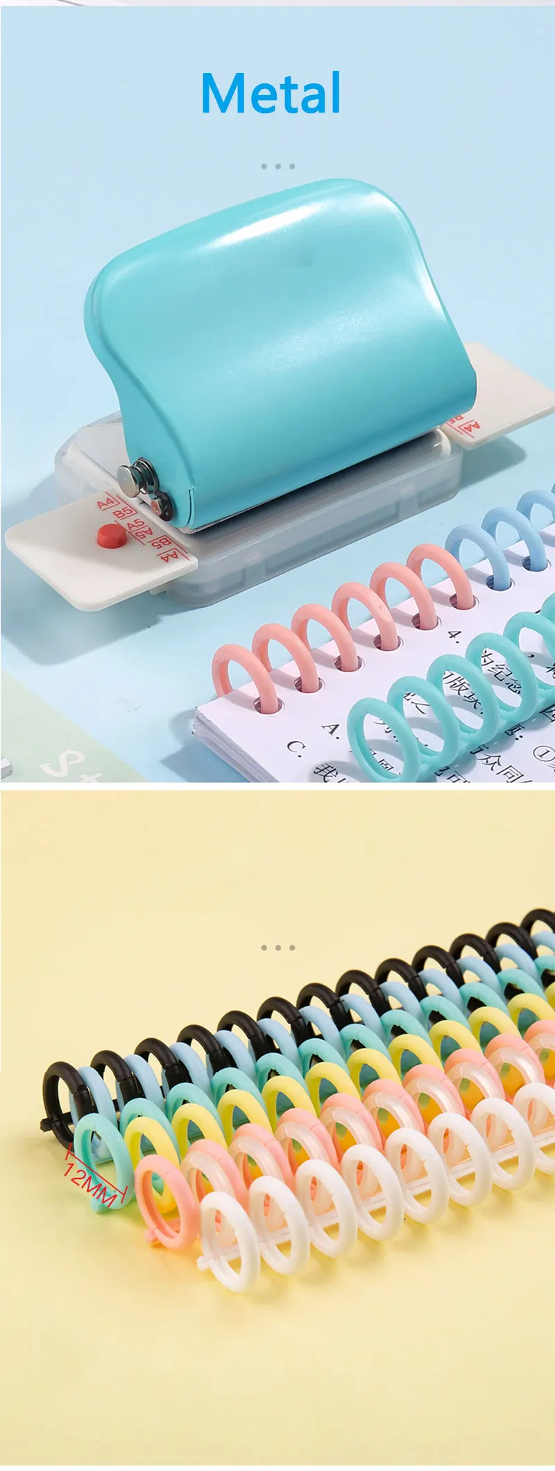 Standard Manual 3 Hole Puncher 108mm Hole Spacing Paper Punch 3 Ring Binder  Folder Binding Machine - AliExpress