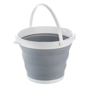 

Portable Folding Bucket Foldable Basin Tourism Outdoor Folding Bucket Fishing Camping Car Wash Bucket Outdoor Camping Gray