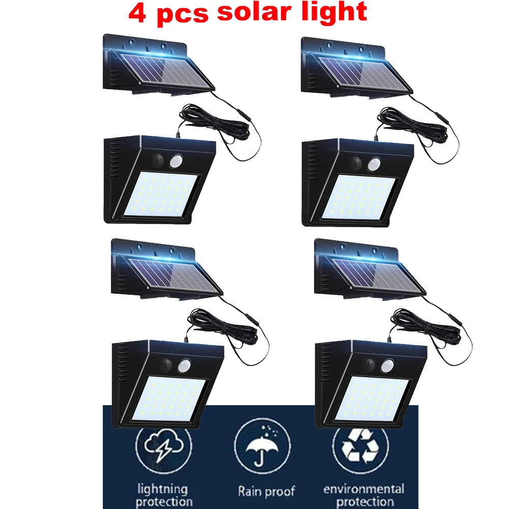 

2/4pcs 100/56/30 led Solar Power Human Body Motion Sensor Garden Light Control Security Lamp Outdoor LED Solar Light Waterproof