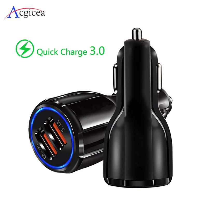 Автомобильное зарядное устройство Quick Charge 3,0 QC 3,0 Быстрая Зарядка адаптер двойной USB Автомобильное зарядное устройство для iphone Micro usb type C кабель зарядное устройство для телефона s