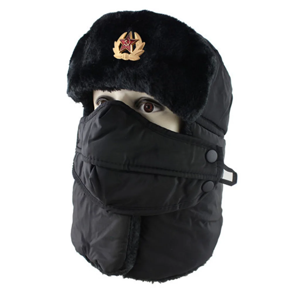 Военные шапки с нашивкой для русской Советской Армии, зимняя ушанка из искусственного меха, шапка-ушанка для пилота, охотника, ушанка, Лыжные шапки для мужчин и женщин