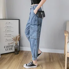 

High Waist Blue Harem Pants Street Indie Fashion Jeans Women Y2k Vintage 2021 Spring Autumn New Oversize Trousers All Match XL