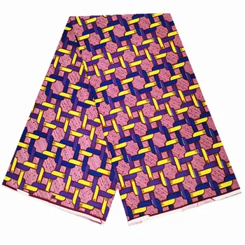 

New Arrival Veritable 100% Cotton African Print Wax Ankara Fabric High Quality Tissu 6yards Africain Wax T1019-1