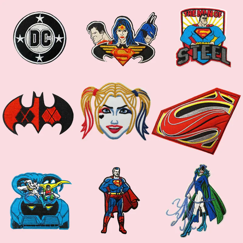 

Batman vs Superman vs Wonder Woman SELF-ADHESIVE patch Dawn of Justice Embroidered Movie TV Series iron on patches clothing