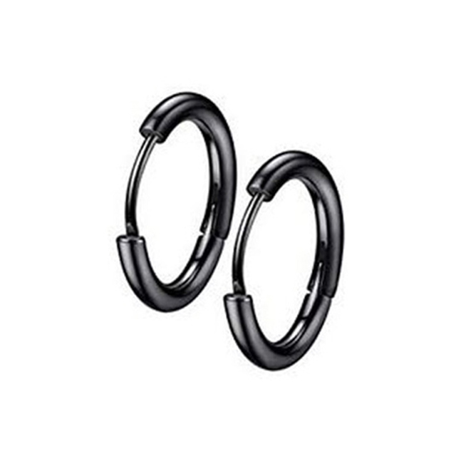 pair Punk Black-color Multiple Styles Stainless Steel Stud Earrings For Men and Women Street Pop Hip Hop Gothic Ear Jewelry