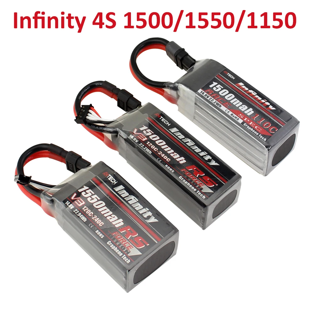 LiPo батарея Infinity 1550 мАч RS R5 V3 1500 1150 120C 110C 14 8 в с разъемом SY60 XT60 RC|lipo battery|14.8v 1500mahbattery lipo