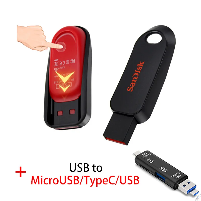 SanDisk USB флэш-накопитель 16 ГБ 32 ГБ 64 ГБ флеш-накопитель 16 Гб Флешка флеш-диск USB 2,0 Регулируемая карта памяти черный U диск - Цвет: CZ62 Y211