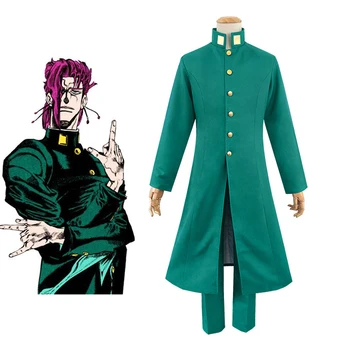 

Anime Jojo JoJo's Bizarre Adventure Cosplay Suit Kakyoin Noriaki Costume Women Men Fashion Halloween Party Green Jacket Pants