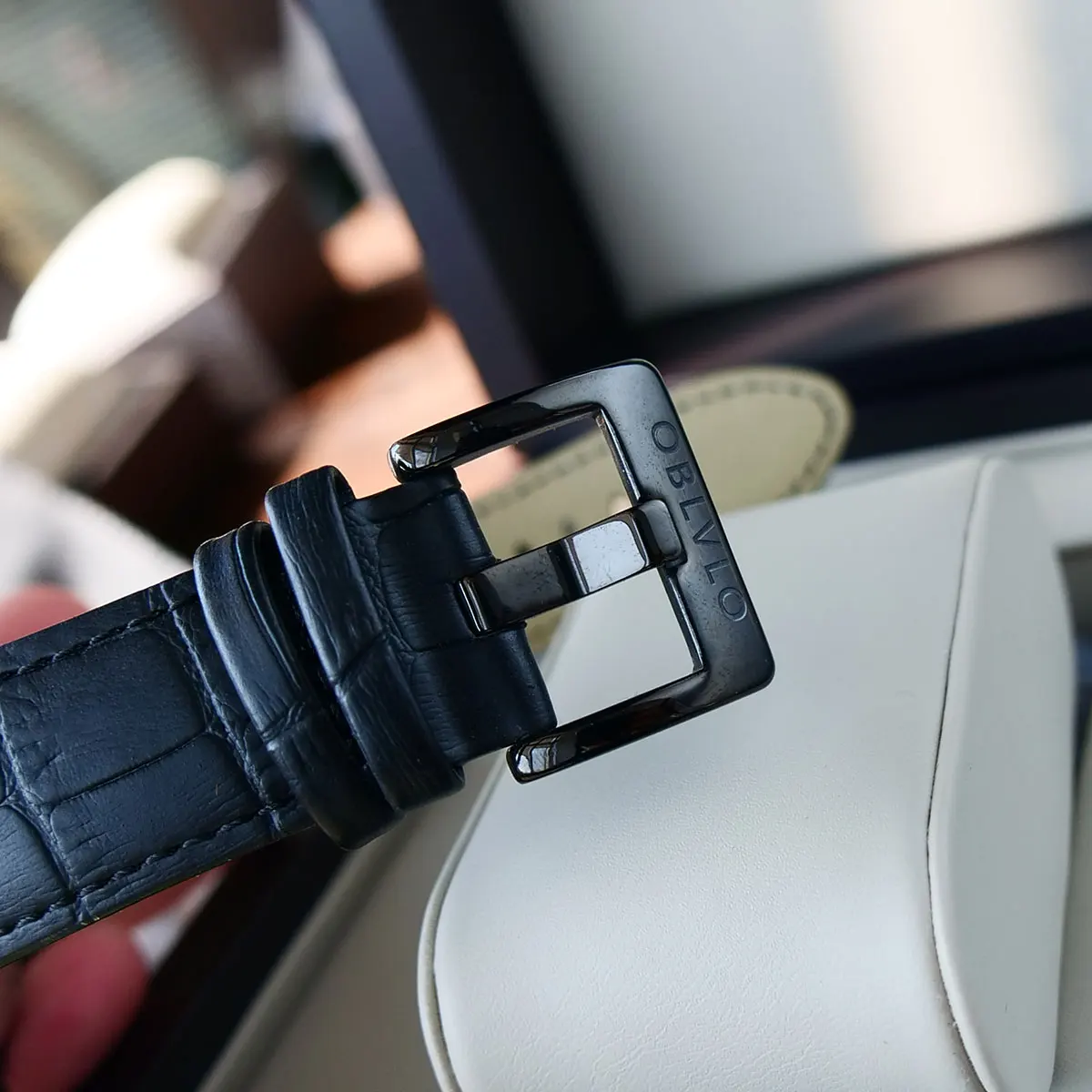 OBLVLO все черное армия армейские прозрачные часы для Для мужчин Tourbillon механические