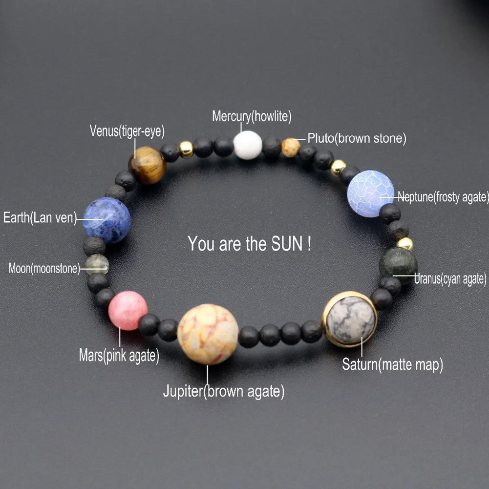 Women Men Bracelets Planets Beads Bangles Fashion Jewelry Natural Stone Bracelet For Women Men Jewelry Accessory Gift#5