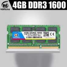 VEINEDA оперативная память ddr3 4 ГБ ddr3 ноутбук 1600 МГц для всех ноутбуков Intel AMD оперативная память Sodimm ddr3 1600 МГц PC3-12800 204pin