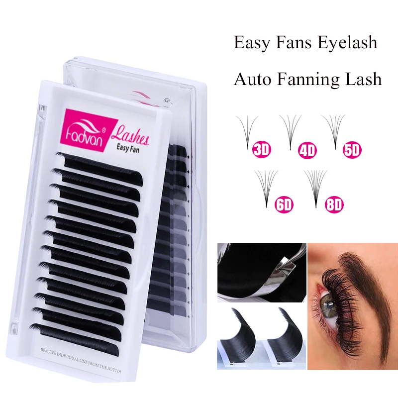 Easy Fanning Eyelashes for Extensions Fan Easy Eyelash Bloom Flare Eye Lash Russian Eyelash Extensions Volume Cilia Silk Lash