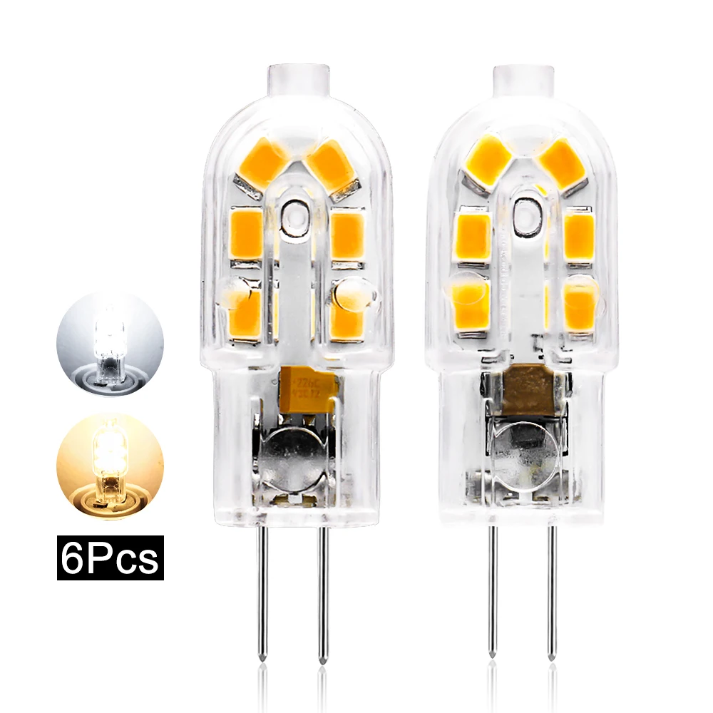 YOTOOS 6 шт. G4 светодиодный лампы 1 5 ВАТТ 12В 220V эквивалентна 12V 10W 20W T3 Тип JC