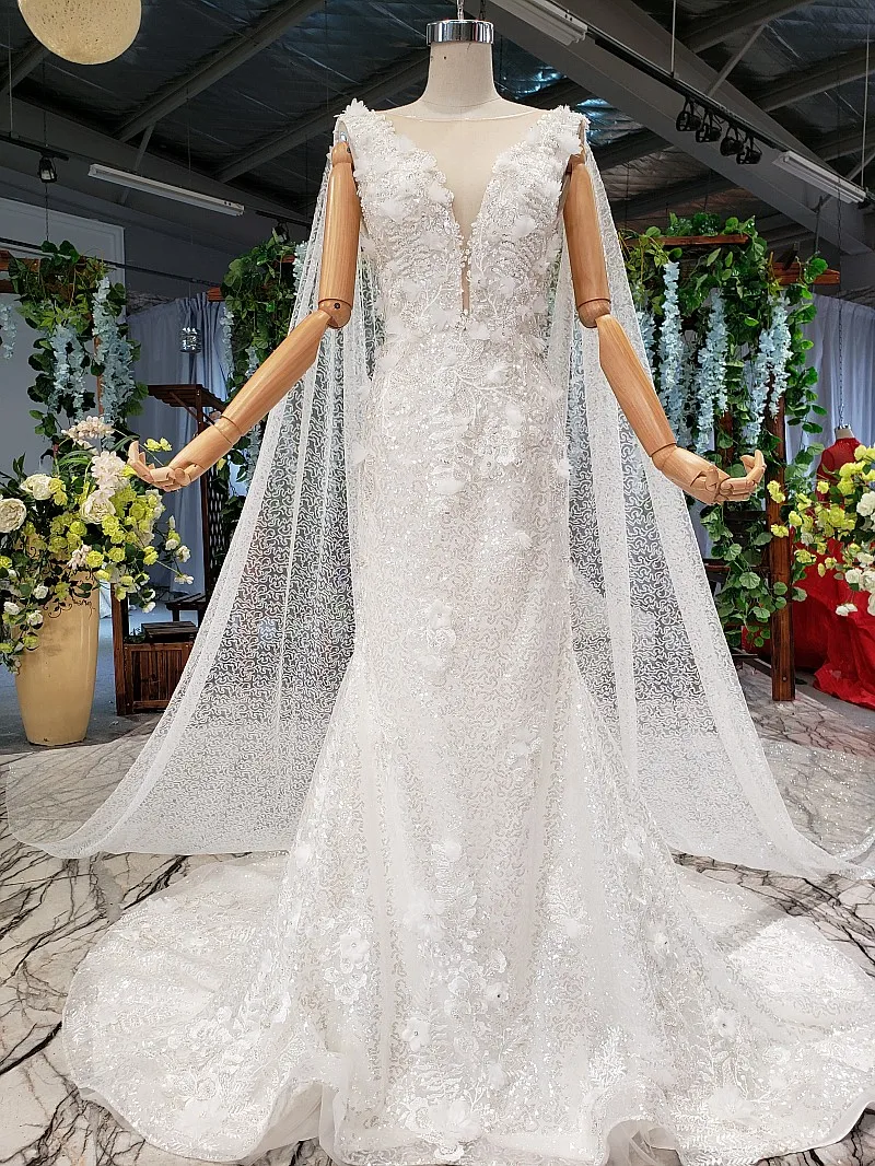 AIJINGYU свадебное платье Арабские платья для продажи скромные пышные рукава Bridals Роскошные прозрачные большие размеры на заказ свадебное