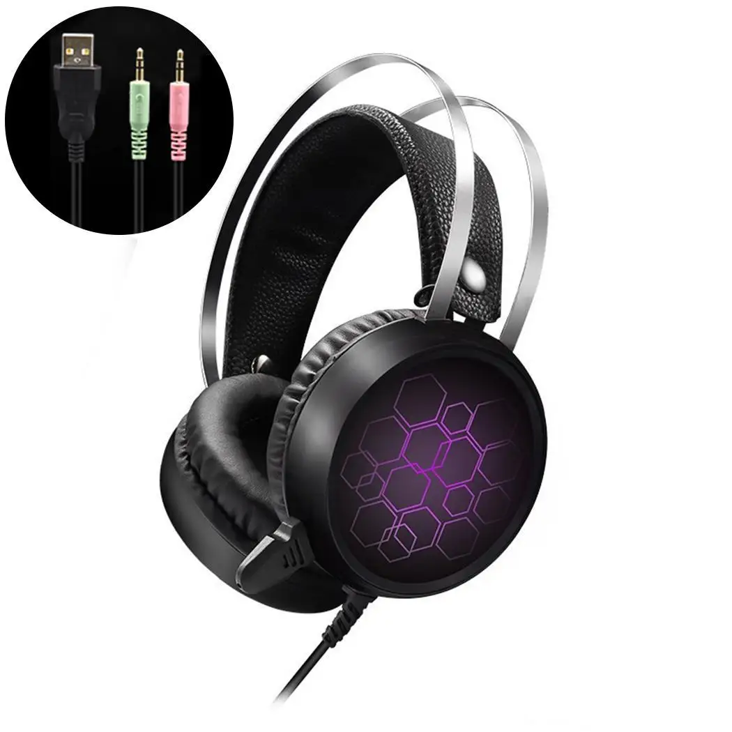 Wired Gaming Headphone Computer Video Headset With 20-20.000Hz Mic 32ohm 106dB Yes 2.2m 3.5mm/USB LED Light