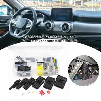 

240PCS Wiring Seat Car Waterproof Connector Connector Male Female Pin / Socket Wiring Spring Terminal Set