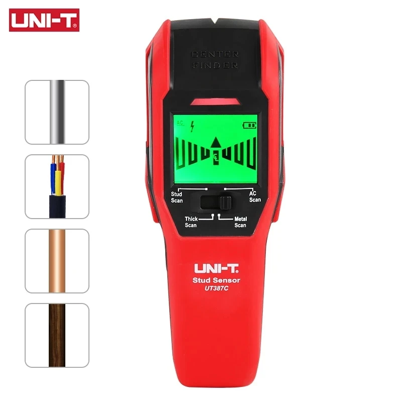 Настенный металлоискатель UNI-T UT387C металлодетектор 4 в 1 детектор напряжения