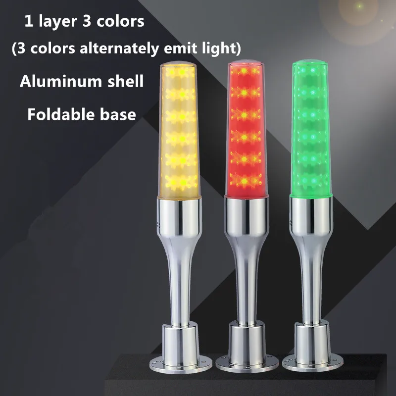 Aluminum Led Tricolor Warning Lamp Signal Indicator Light For Workshop Equipments Safety Caution Foldable Signal Buzzer Light