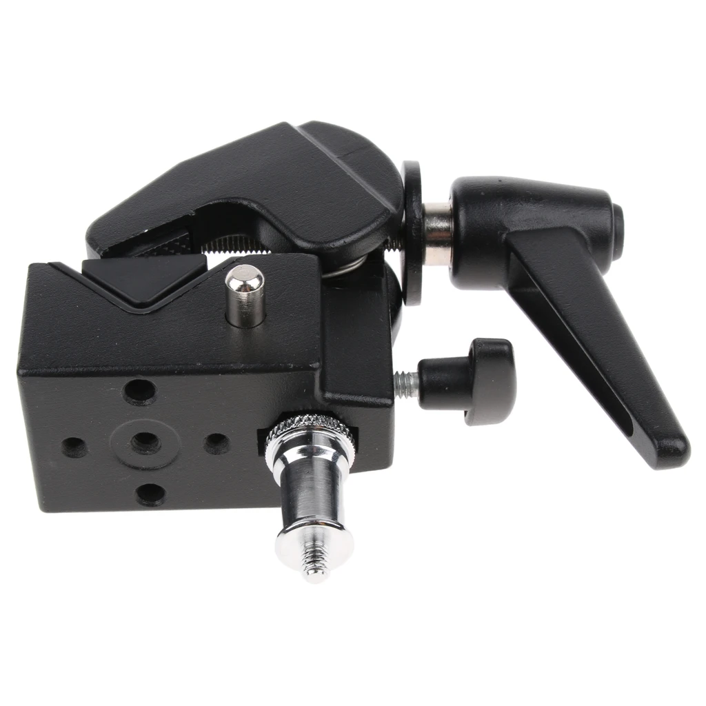 Super Clamp Multi-functional with Standard Stud 1/4'' 3/8'' Thread for Lights Umbrellas Hooks Shelves Plate Glass Cross Bars