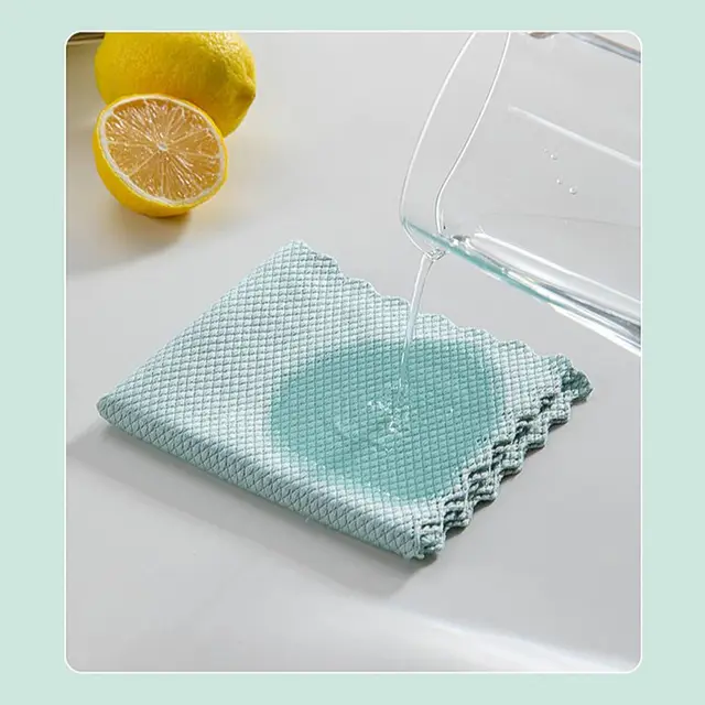 Efficient Glass Cleaning Towel MIrror Cleaning Cloth Absorbent Kitchen Towels 25x25cm Napkin for Glass Dish Washing  Wiping Rag 5