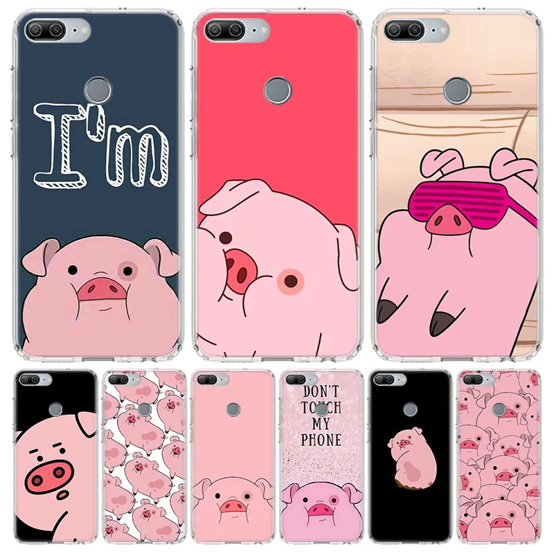Милый розовый чехол Kawai Pig для телефона Huawei Honor 10 9 Lite Y9 Y5 Y6 Y7 2019 8X 8A 8S 7A 7X 10i 20i Pro V30 арт