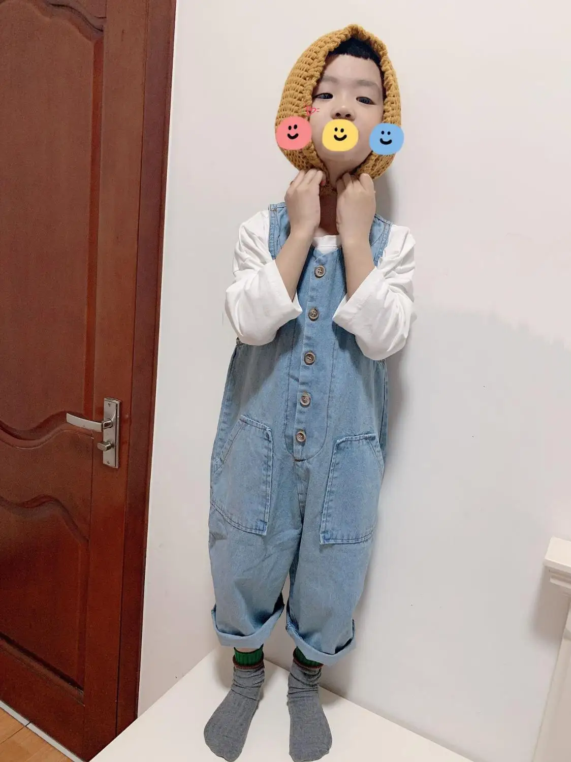 Spring Summer Children Denim Jumpsuits Korean Style Loose Retro Sleeveless Unisex Kids Overalls Soft Casual Pants
